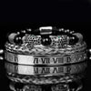 Leopard Head Combination Woven Bracelet - Silver + Black Diamond