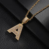English Letter Pendant Necklace - Gold