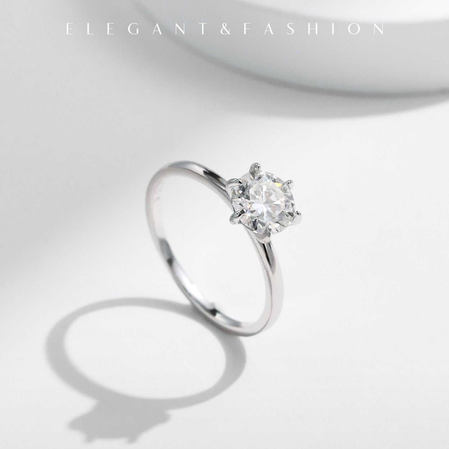 Classic 1 Carat Sterling Silver Moissanite Ring