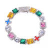 Dopamine Colored Zircon Bracelet - White Gold