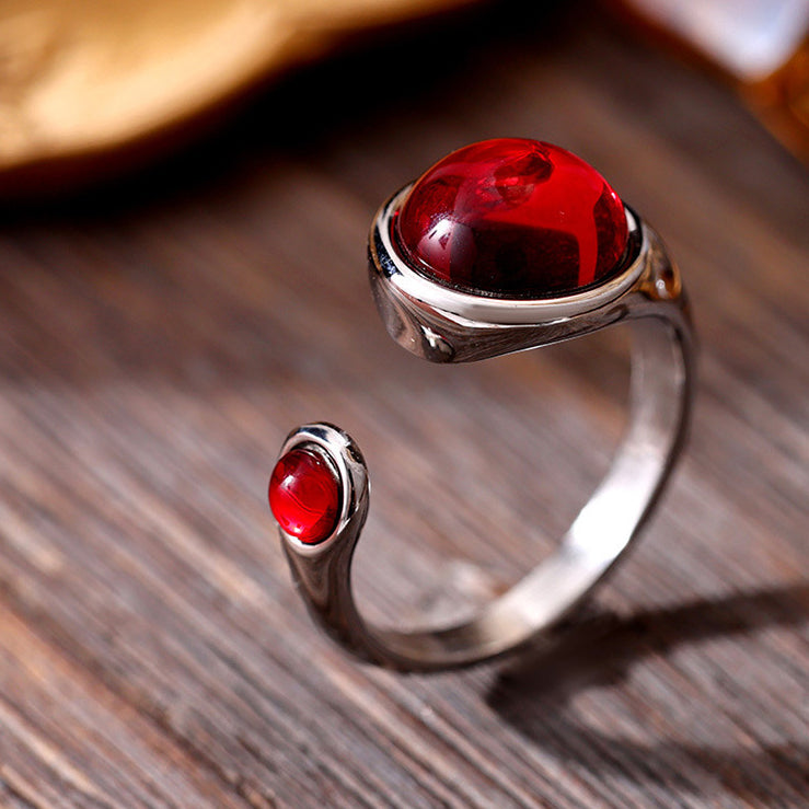 Garnet Open Ring