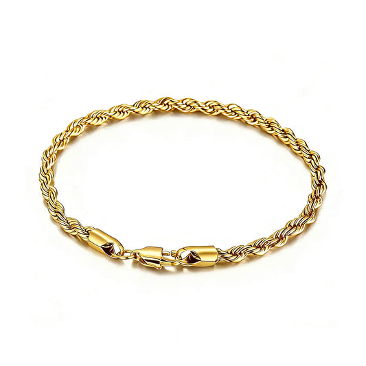 18K Gold Twisted Chain Bracelet