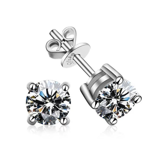 Sterling Silver Moissanite Stud Earrings