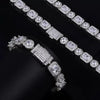 10mm Square + Round Tennis Chain - White Gold