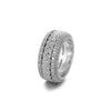 Rotating Cuban Ring - White Gold