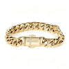 Diamond Cross Cuban Bracelet - Gold