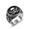 Nautical Skull Signet Ring - Silver