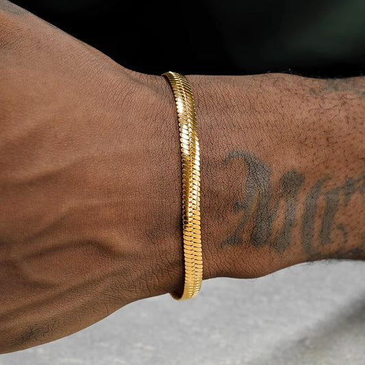 Flat Snake Bone Bracelet