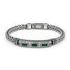 Vintage Engraved Woven Bracelet - Green Stone