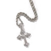 Luxury Cross Necklace With Full Diamonds - Silver