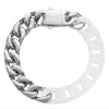 Cuban Ceramic Bracelet / Necklace - Stainless steel + semi-white ceramic
