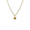 Sunflower Cat's Eye Pendant Necklace - Gold