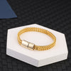 Double Square Cuban Bracelet - Gold