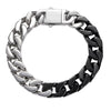Cuban Ceramic Bracelet / Necklace - Stainless steel + semi-black ceramic