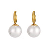 Simple Shell Pearl Earrings - Gold