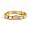 12mm Ice Crystal Square Tennis Chain - Gold