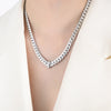 Elegant Cuban Diamond Necklace - Silver