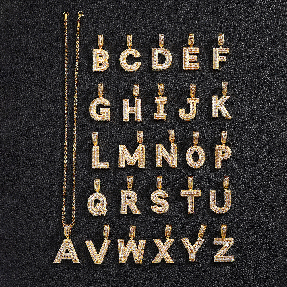 English Letter Pendant Necklace