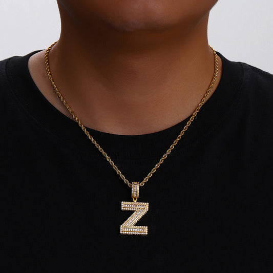 English Letter Pendant Necklace