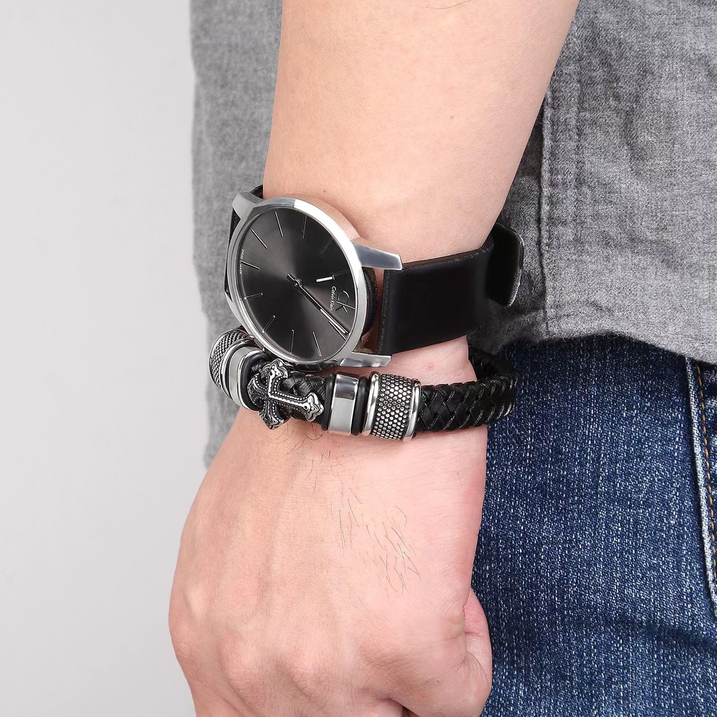 Metal Leather Bracelet