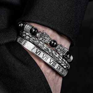 Leopard Head Combination Woven Bracelet