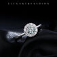 Halo Sterling Silver Moissanite Ring