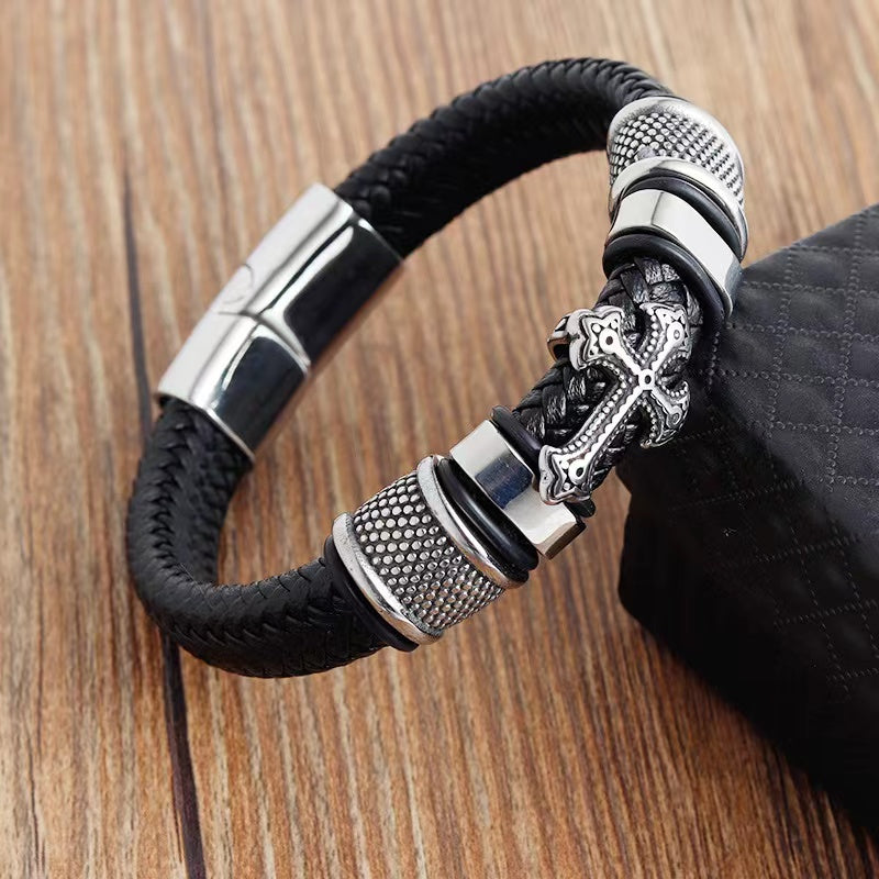 Metal Leather Bracelet