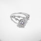 Flower Branch Sterling Silver Moissanite Ring