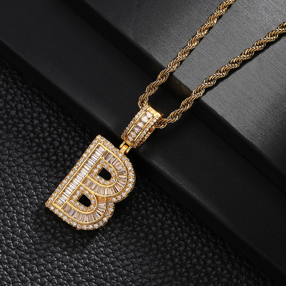 English Letter Pendant Necklace