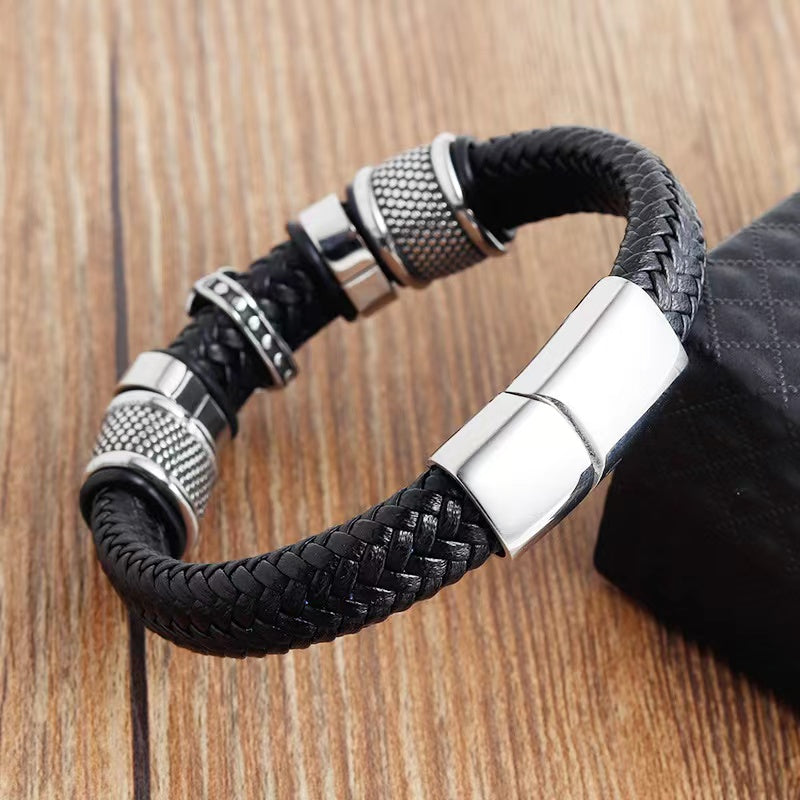 Metal Leather Bracelet