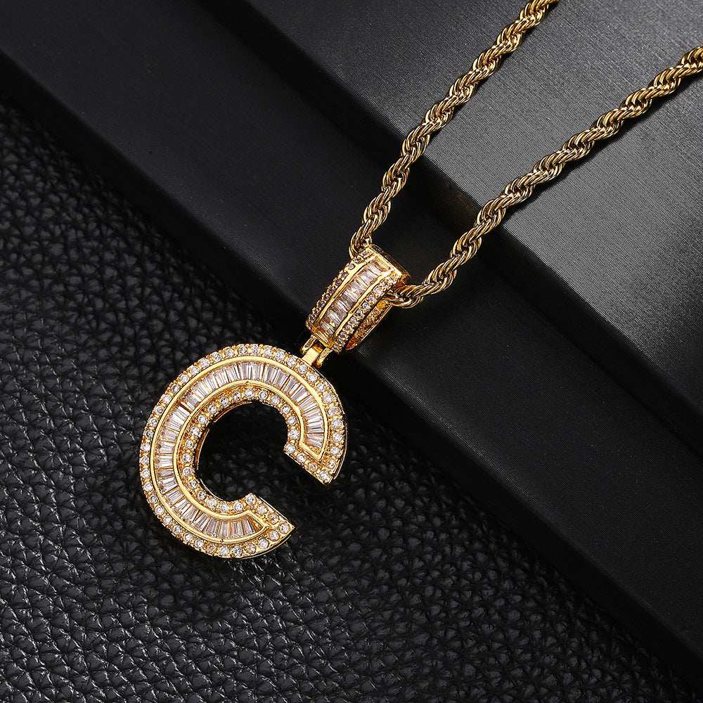 English Letter Pendant Necklace