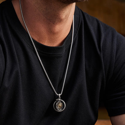 Vintage Coiled Snake Celestial Necklace