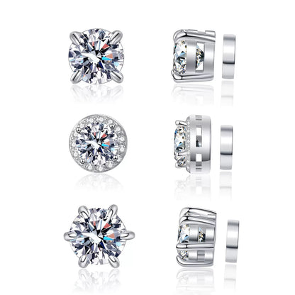 5A Zircon/D Color Moissanite Magnetic Earrings