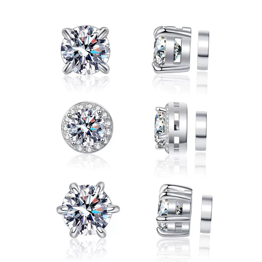 5A Zircon/D Color Moissanite Magnetic Earrings