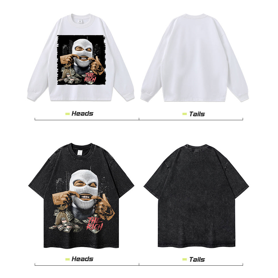 American Retro Hip-Hop Print Sweatshirt