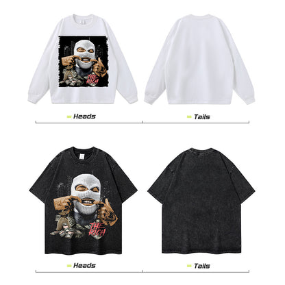 American Retro Hip-Hop Print Sweatshirt