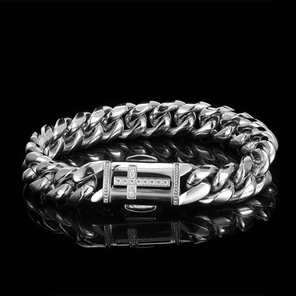 Diamond Cross Cuban Bracelet