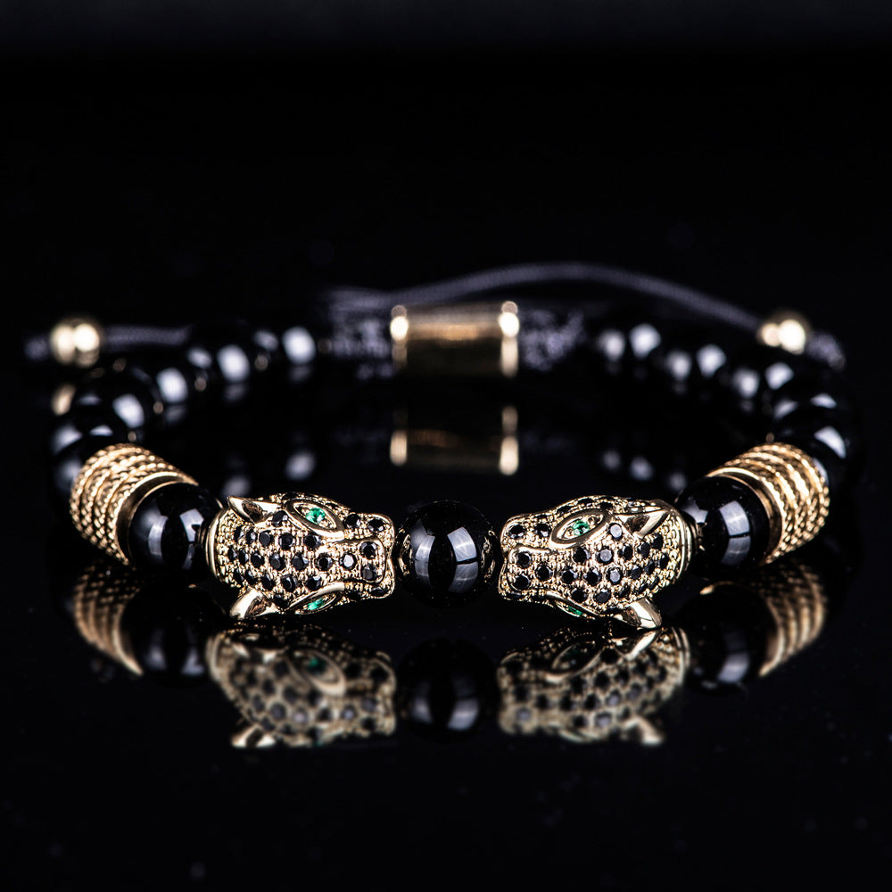 Leopard Head Combination Woven Bracelet