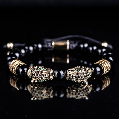 Leopard Head Combination Woven Bracelet