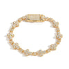 Cross Flower Hip Hop Zircon Bracelet - Gold