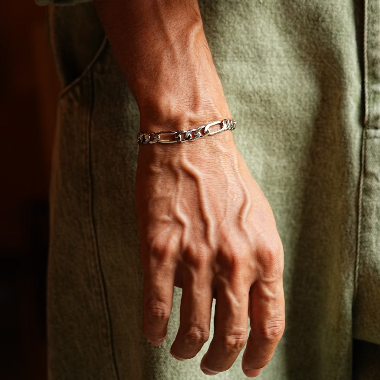 Sterling Silver Figaro Bracelet