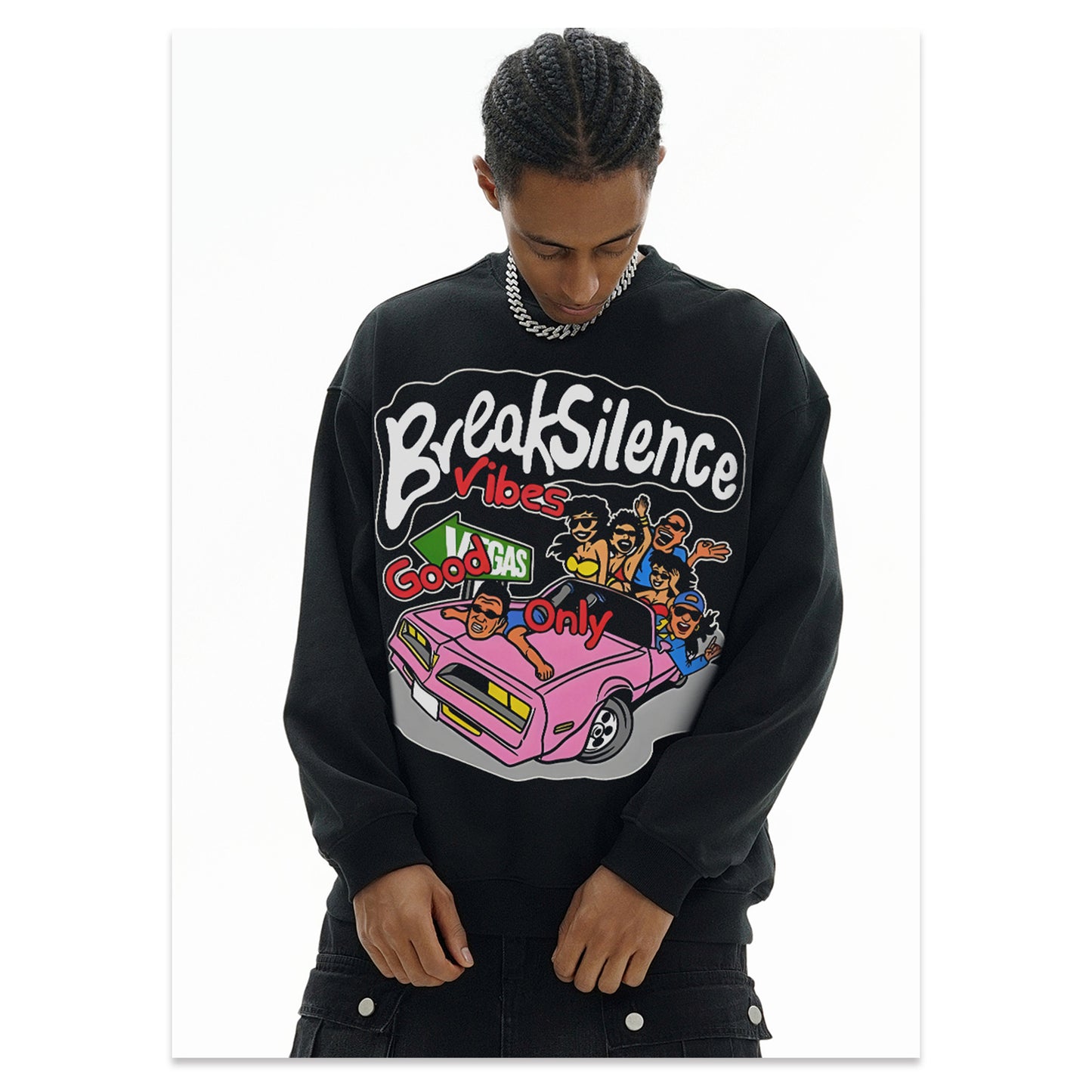Heavy Street Hip-Hop Print Sweatshirt