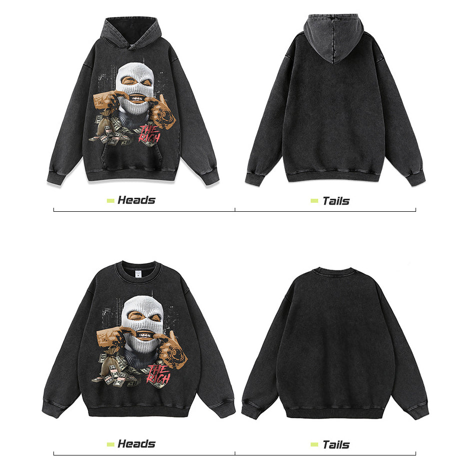 American Retro Hip-Hop Print Sweatshirt