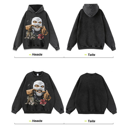 American Retro Hip-Hop Print Sweatshirt