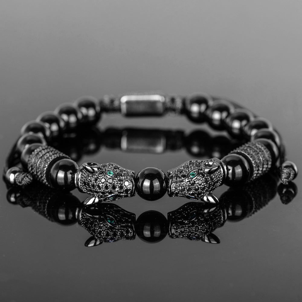 Leopard Head Combination Woven Bracelet