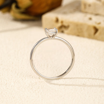 Simple Modern Sterling Silver Moissanite Ring