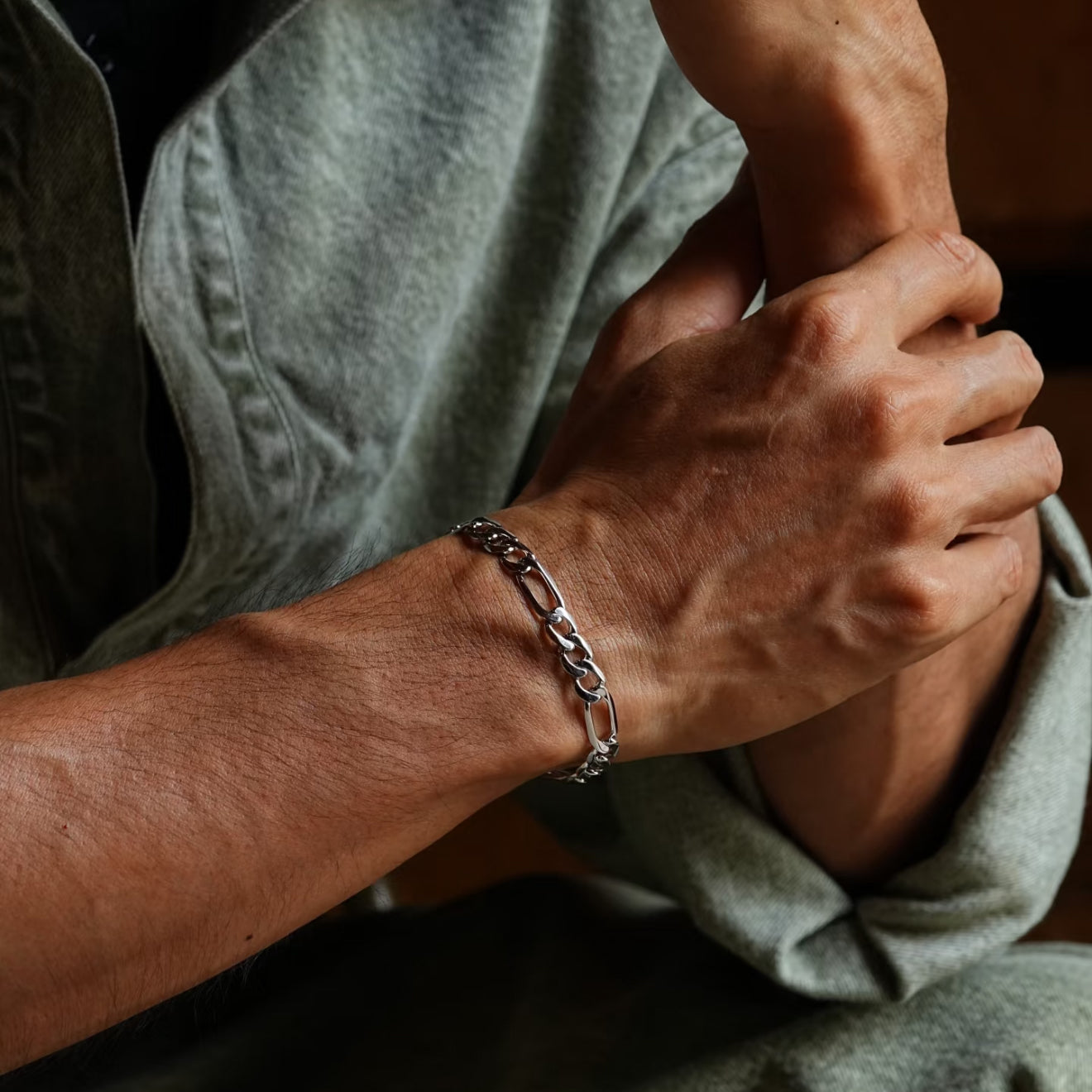 Sterling Silver Figaro Bracelet