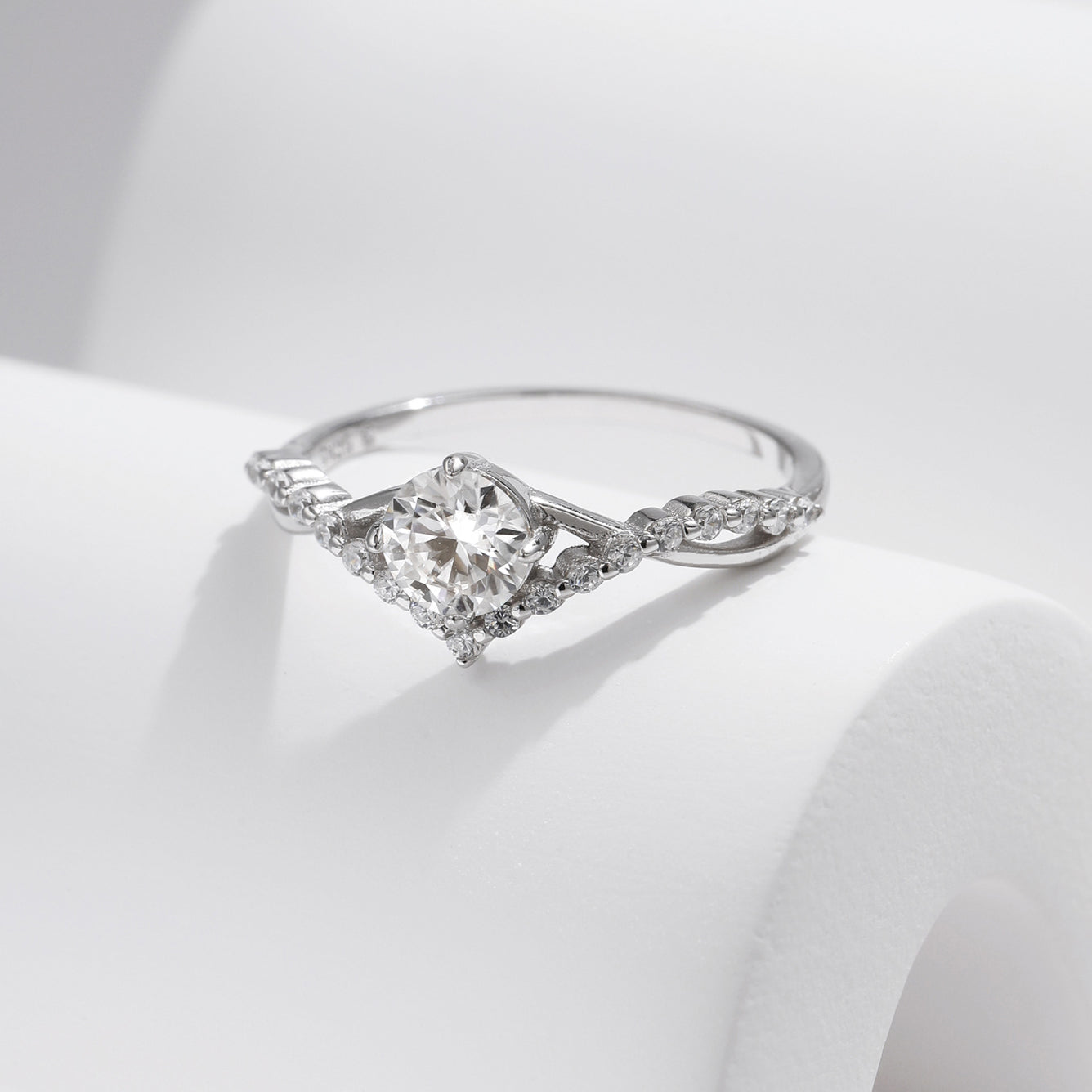 Crown Sterling Silver Moissanite Ring