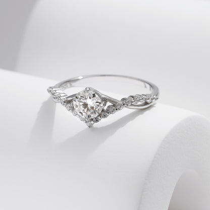 Crown Sterling Silver Moissanite Ring