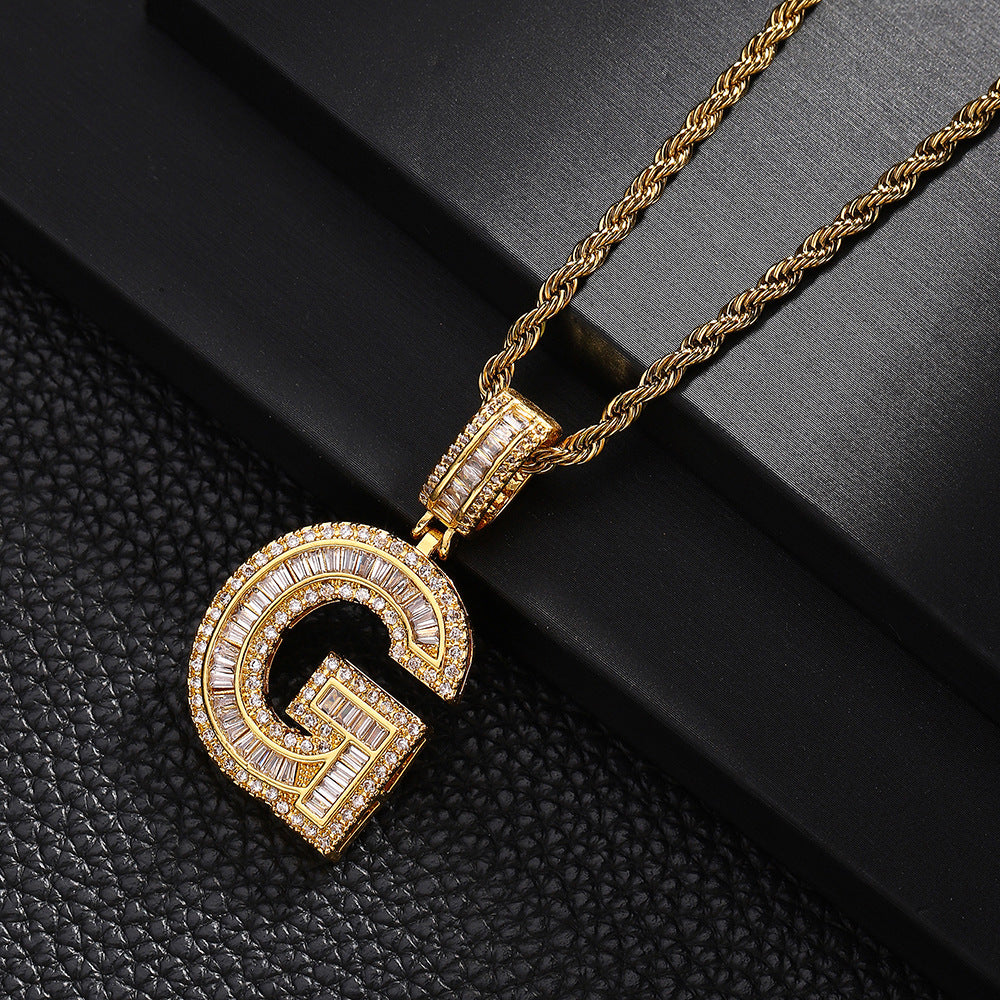 English Letter Pendant Necklace